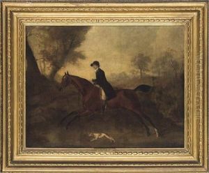 A Huntsman On A Bay Hunter, With A Hound, In An Extensive Landscape by John Nost Sartorius