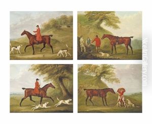 Drawing Cover; Digging Out; Full Cry; The Kill (set Of 4) by John Nost Sartorius