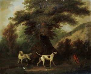 A Huntsman On Horseback And His Dogs In A Landscape (+ Two Pointers And A Hare In A Landscape; Pair) by John Nost Sartorius