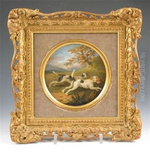 Hounds In A Landscape (+ Foxes In A Wood; Pair) by John Nost Sartorius