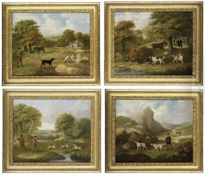 Shooting Scenes: Partridge (+ 3 Others; 4 Works) by John Nost Sartorius