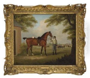 The Charger Of An Officer Of Yeomanry Held By A Groom In Stable Dress
