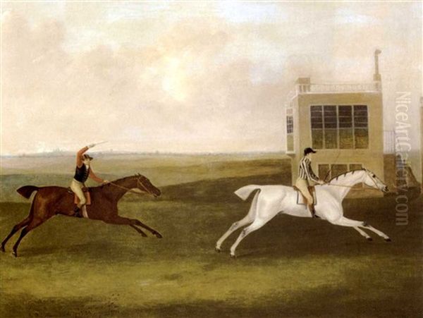 The Duke Of Bedford's "grey Diomed" Beating H.r.h. The Prince Of Wales's "traveller" Over The Beacon Course At Newmarket For 500gns., 8th May 1790 - view 1