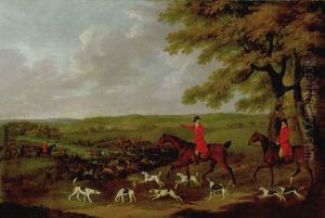 Colonel Newport And His Hounds In An Extensive Wooded River Landscape Colonel Newport And His Hounds In An Extensive Wooded River Landscape