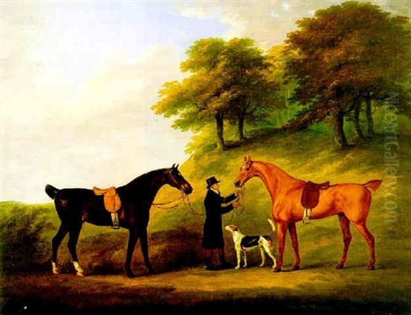 A Gentleman With Two Hunters - view 1