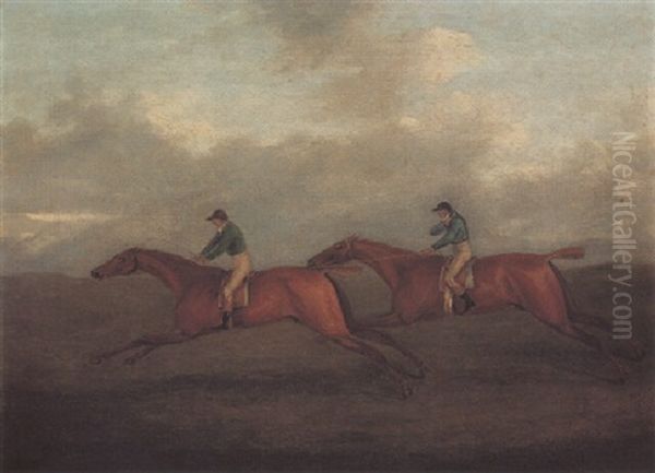 Mr. Payne's "azor" Beating Mr. Wilson's "young Wizard" At Epsom In The 1817 Derby - view 1