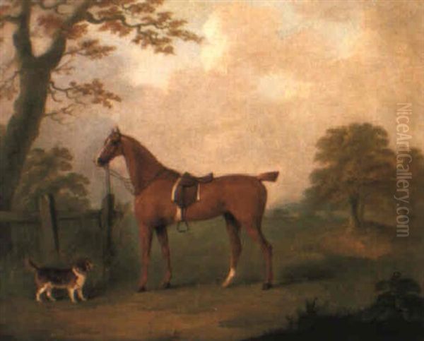 A Hunter And A Hound In A Landscape - view 1