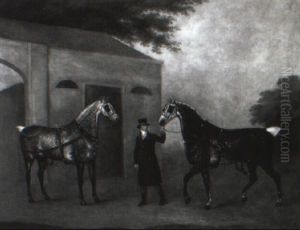 Coachman With Two Dapple Grey Horses