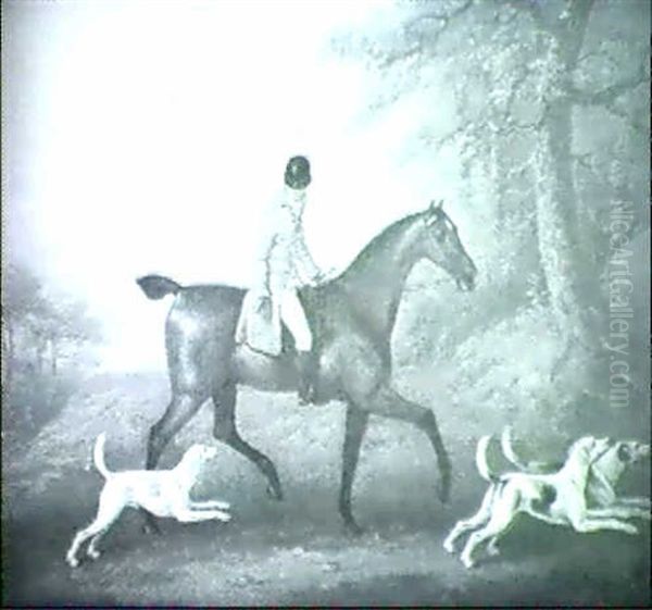 'anticipation' - A Huntsman With Hounds In A Landscape - view 1