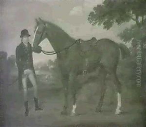 Horse And Jockey In A Landscape by John Nost Sartorius
