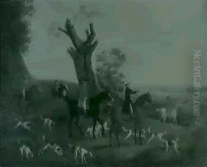 Mounted Huntsmen And Gounds In An                           Extensive Landscape