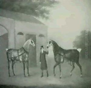 Coachman With Two Dapple Grey Horses