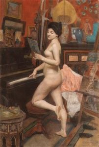Nud In Interior Oriental by Alexandru Satmary