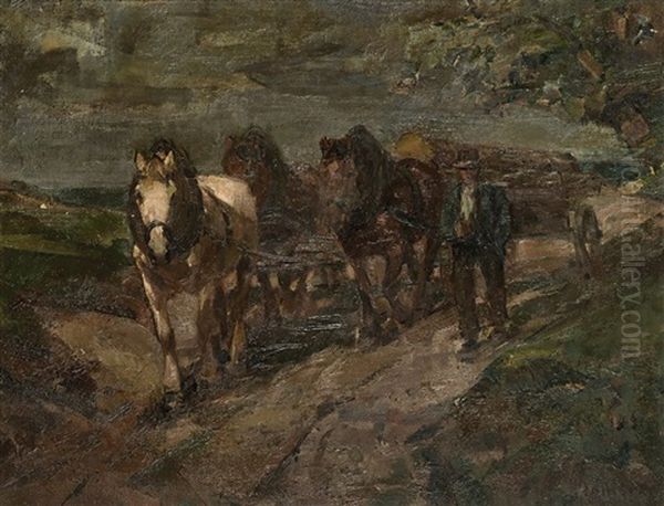 Bauer Mit Pferdefuhrwerk - view 1