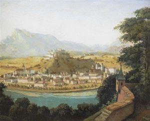 Salzburg Mit Festung Und Untersberg, Vom Kapuzinerberg Gesehen
