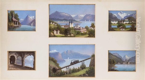 Sechs Schweizer Ansichten: Obere Reihe: Tell-kapelle - view 1