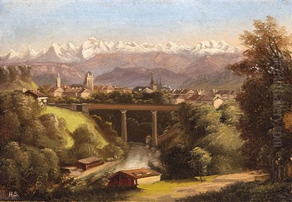 Blick Auf Bern Und Das Berner Oberland - view 1