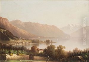 Blick Auf Montreux Am Genfersee