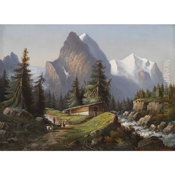 Well- Und Wetterhorn Von Der Rosenlaui Aus - view 1