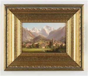 Unterseen Bei Interlaken, Im Hintergrund Das Bergmassiv Der Jungfrau, Im Berner Oberland