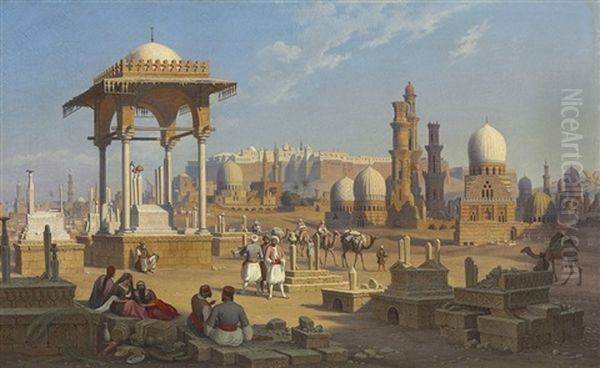 View Of Cairo, The Citatel With The Mamluk Tombs In The Foreground - view 1