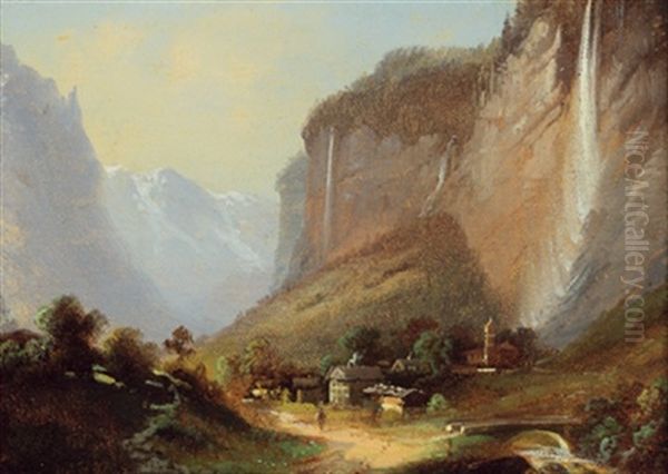Blick Auf Den Staubbachfall Im Lauterbrunnental, Schweiz - view 1
