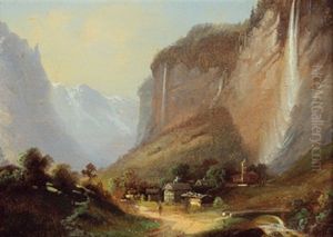 Blick Auf Den Staubbachfall Im Lauterbrunnental, Schweiz