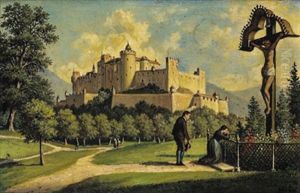Die Festung Von Salzburg Vom Monchsberg Aus