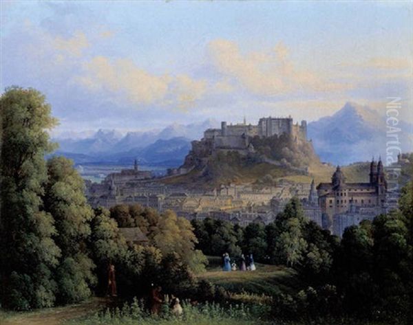Blick Auf Salzburg, Vom Kapuzinerberg Aus Gesehen - view 1