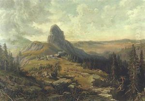 Blick Auf Den Nockstein, Im Hintergrund Salzburg by Hubert Sattler
