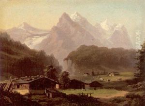 Well- Und Wetterhorn Von Der Gschwandner Matte Gesehen by Hubert Sattler