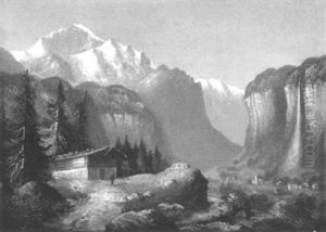 Blick Auf Die Jungfrau Und Den Staubbach by Hubert Sattler