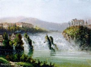 Der Rheinfall Bei Schaffhausen An Einem Prachtvollen Sommertag
