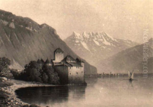Blick Auf Schlos Chillon Und Villeneuve Im Hintergrund - view 1