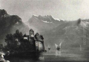 Schlos Chillon Am Genfersee by Hubert Sattler