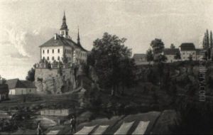 Opocno 1854 Hof Und Schlos Skalka