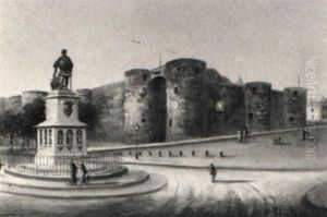 Festungsanlage In Einer Stadt by Hubert Sattler