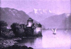 Ansicht Des Genfersees Mit Schlos Chillon by Hubert Sattler