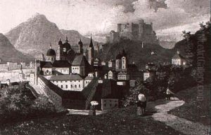 Blick Von Salzburg Vom Monchsberg Aus Gesehen by Hubert Sattler