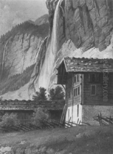Staubbachfall Im Lauterbrunner Tal An Einem Sonnigen Tag - view 1