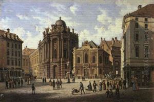 Der Michaelerplatz Mit Dem Alten Burgtheater by Hubert Sattler