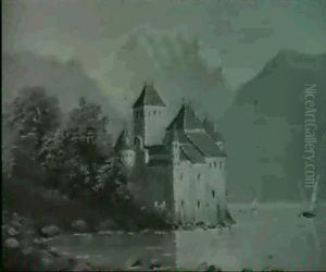 Blick Auf Das Schloss Chillon Bei Montreux Am Genfer See by Hubert Sattler