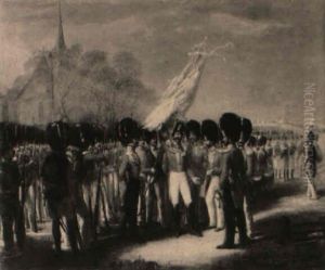 Abschied... Der Konigl. Sachsischen Leib Grenadier Garde... 1815 B. Luttich by Julius Ferdinand Wilhelm Sattler
