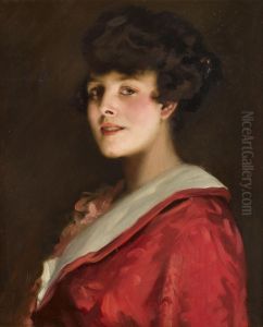 A Portrait Of A Lady In Red Dress by Robert Sauber