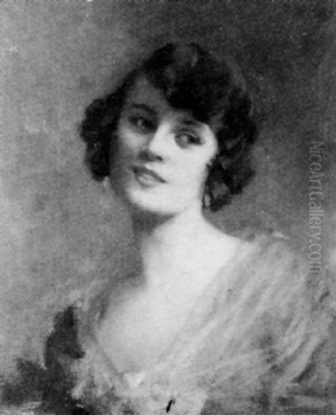 Portrait Of A Woman Wearing A Reen Dress And A Muslin Shawl - view 1