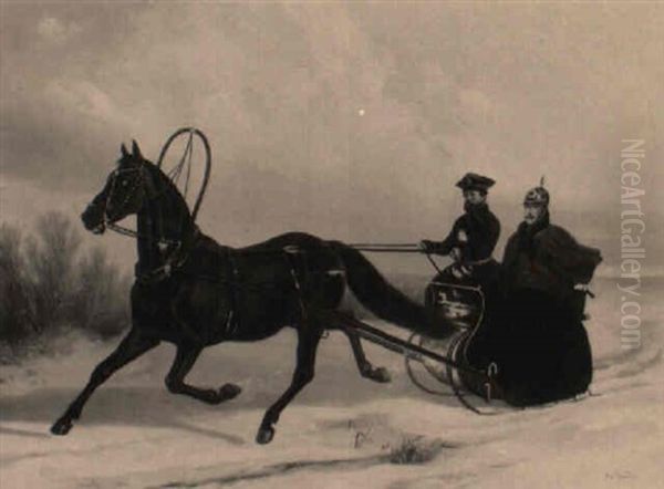 Zar Nikolaus I. In Einer Von Einem Rappen Gezogenen Britschka - view 1