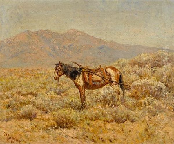 Indian Horse With A Travois - view 1