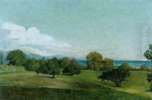 Landschaft Am Genfersee An Einem Sonnigen Nachmittag by Horace De Saussure
