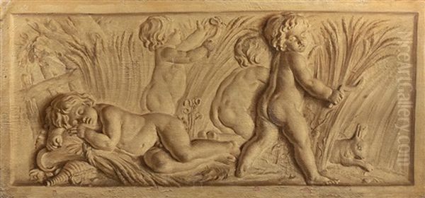 Les Amours Moissonneurs En Bas-relief En Trompe L"oeil - view 1