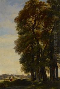 Village En Lisiere De Foret by Charles Theodore Sauvageot